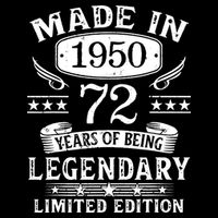 72 Years Old Made In 1950 Shirt 72nd Birthday Gift Premium T-Shirt