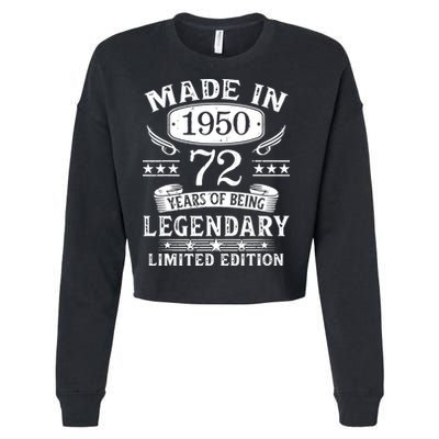 72 Years Old Made In 1950 Shirt 72nd Birthday Gift Cropped Pullover Crew