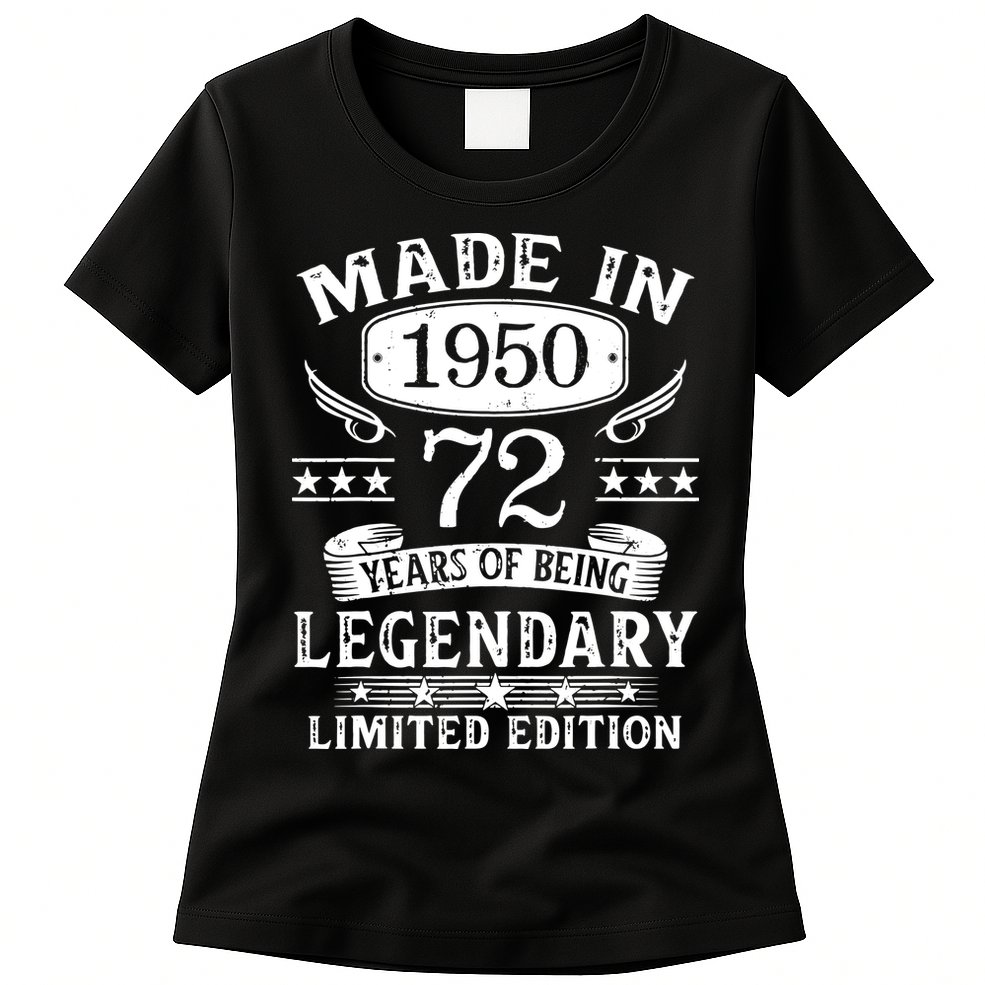 72 Years Old Made In 1950 Shirt 72nd Birthday Gift Womens T-Shirt