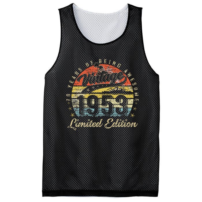 70 Year Old Gifts Vintage 1953 Limited Edition 70th Birthday Mesh Reversible Basketball Jersey Tank