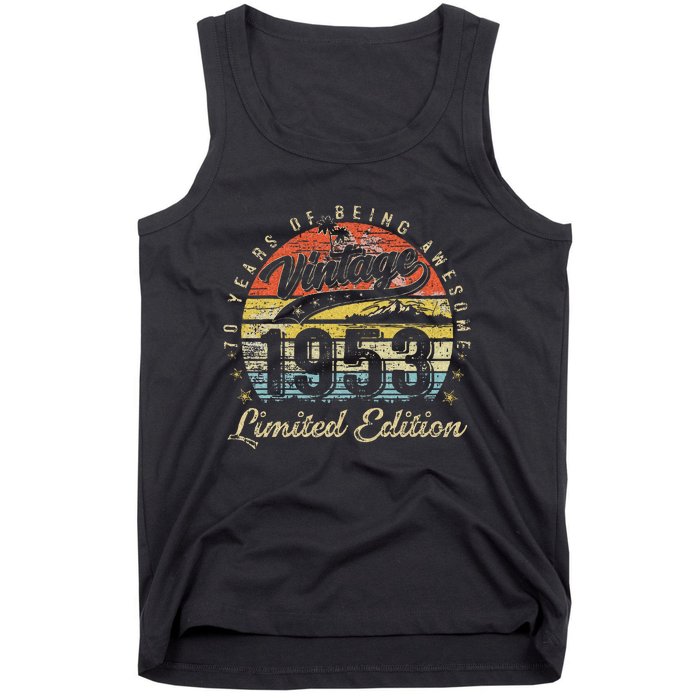 70 Year Old Gifts Vintage 1953 Limited Edition 70th Birthday Tank Top