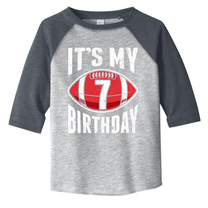 7 Years Old American Football 7th Birthday Boy Retro Style Toddler Fine Jersey T-Shirt