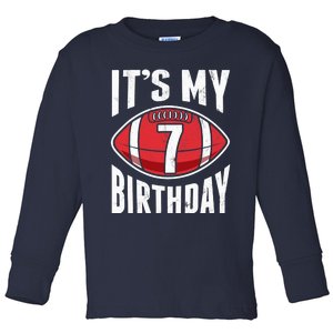 7 Years Old American Football 7th Birthday Boy Retro Style Toddler Long Sleeve Shirt