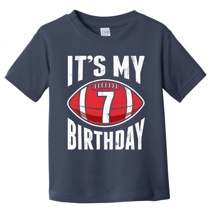 7 Years Old American Football 7th Birthday Boy Retro Style Toddler T-Shirt