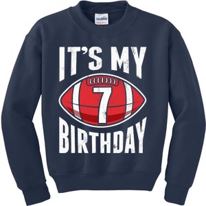 7 Years Old American Football 7th Birthday Boy Retro Style Kids Sweatshirt