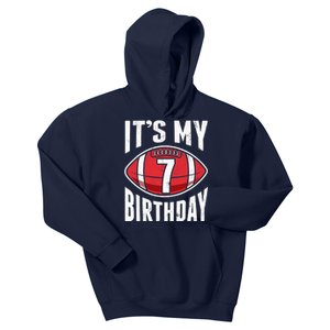 7 Years Old American Football 7th Birthday Boy Retro Style Kids Hoodie