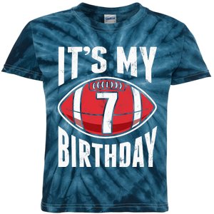 7 Years Old American Football 7th Birthday Boy Retro Style Kids Tie-Dye T-Shirt