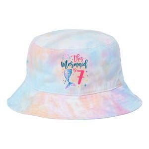 7 Year Old Mermaid Queen 7th Birthday Girl Kids Seven B Day Tie Dye Newport Bucket Hat