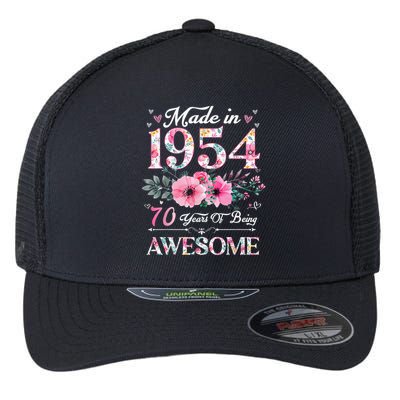 70 Year Old Made In 1954 Floral 70th Birthday Flexfit Unipanel Trucker Cap