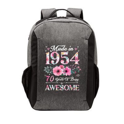 70 Year Old Made In 1954 Floral 70th Birthday Vector Backpack