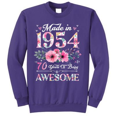 70 Year Old Made In 1954 Floral 70th Birthday Sweatshirt