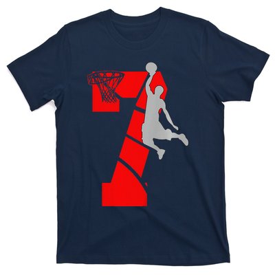 7 Year Old 7th Basketball Birthday Partytheme T-Shirt