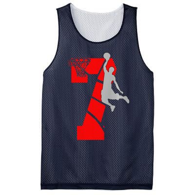 7 Year Old 7th Basketball Birthday Partytheme Mesh Reversible Basketball Jersey Tank