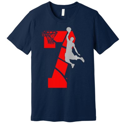 7 Year Old 7th Basketball Birthday Partytheme Premium T-Shirt