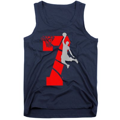 7 Year Old 7th Basketball Birthday Partytheme Tank Top