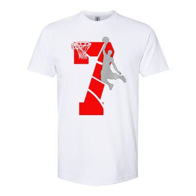 7 Year Old 7th Basketball Birthday Partytheme Softstyle CVC T-Shirt