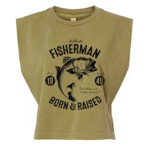 74 Year Old Fisherman Fishing 1949 74th Birthday Gift Garment-Dyed Women's Muscle Tee