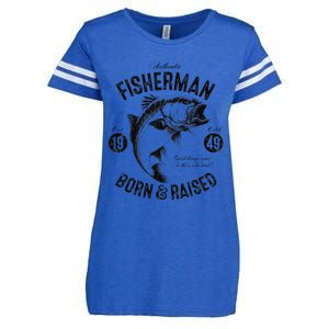 74 Year Old Fisherman Fishing 1949 74th Birthday Gift Enza Ladies Jersey Football T-Shirt