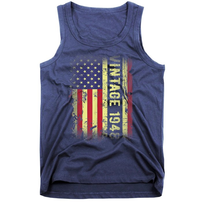 75 Year Old Gifts Vintage 1948 American Flag 75th Birthday Present Tank Top