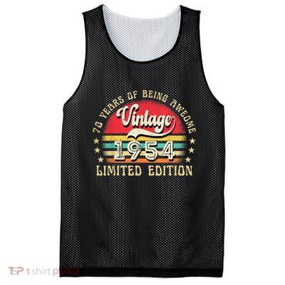70 Year Old Vintage 1954 Limited Edition 70th Birthday Mesh Reversible Basketball Jersey Tank