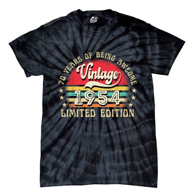 70 Year Old Vintage 1954 Limited Edition 70th Birthday Tie-Dye T-Shirt