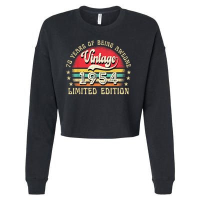 70 Year Old Vintage 1954 Limited Edition 70th Birthday Cropped Pullover Crew