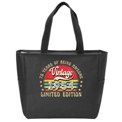 70 Year Old Vintage 1954 Limited Edition 70th Birthday Zip Tote Bag