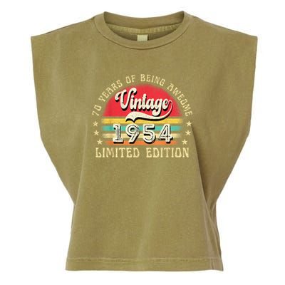 70 Year Old Vintage 1954 Limited Edition 70th Birthday Garment-Dyed Women's Muscle Tee