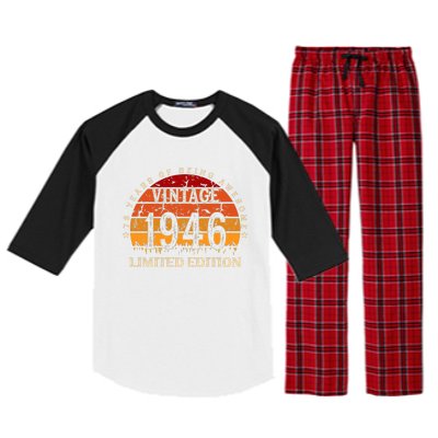 76 Year Old Gifts Retro Vintage 1946 Limited Edition 76th Birthday Raglan Sleeve Pajama Set