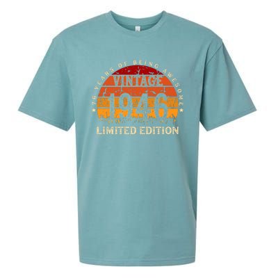 76 Year Old Gifts Retro Vintage 1946 Limited Edition 76th Birthday Sueded Cloud Jersey T-Shirt