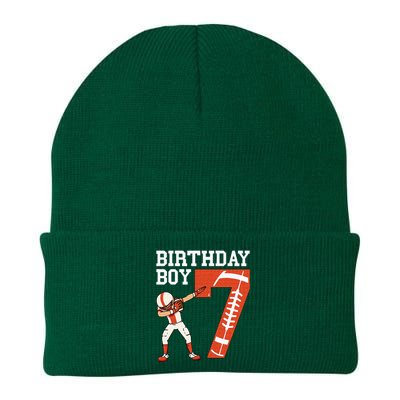 7 Years Old Boy Football Player 7th Football Birthday Knit Cap Winter Beanie