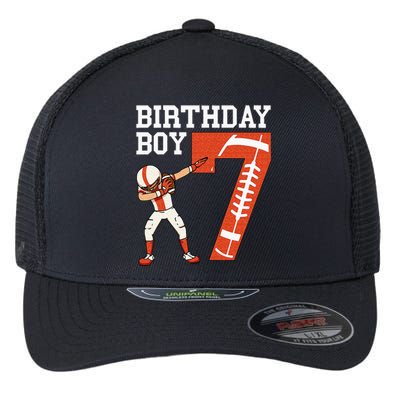 7 Years Old Boy Football Player 7th Football Birthday Flexfit Unipanel Trucker Cap