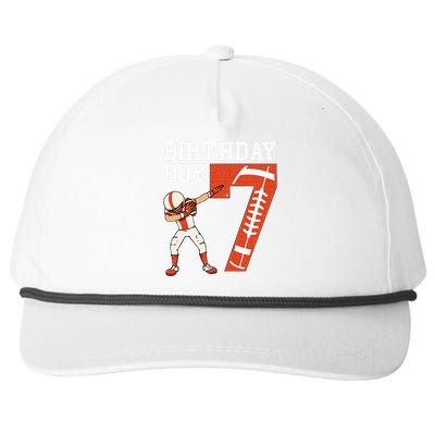 7 Years Old Boy Football Player 7th Football Birthday Snapback Five-Panel Rope Hat