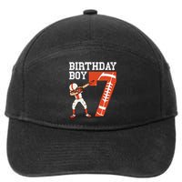 7 Years Old Boy Football Player 7th Football Birthday 7-Panel Snapback Hat