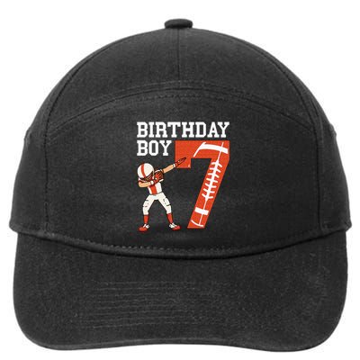 7 Years Old Boy Football Player 7th Football Birthday 7-Panel Snapback Hat