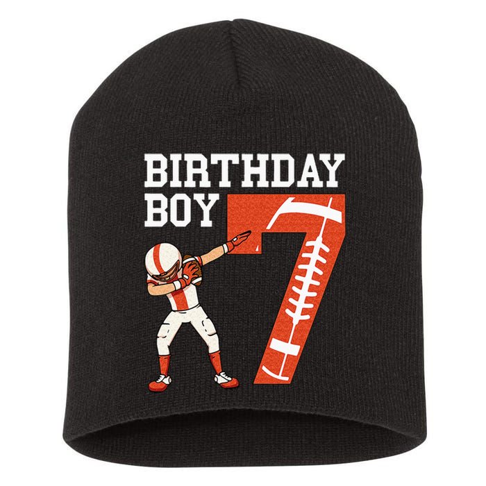 7 Years Old Boy Football Player 7th Football Birthday Short Acrylic Beanie