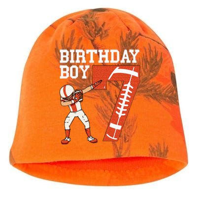 7 Years Old Boy Football Player 7th Football Birthday Kati - Camo Knit Beanie