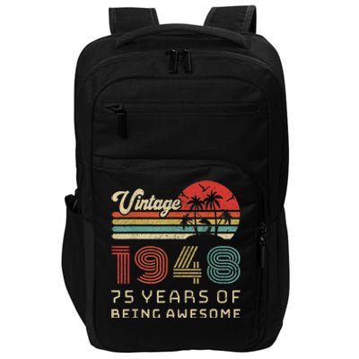 75 Year Old Birthday Present Vintage 1948 75th Birthday Present Impact Tech Backpack