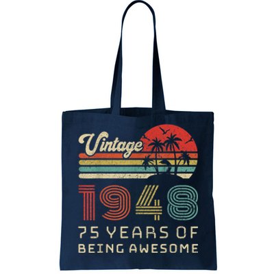 75 Year Old Birthday Present Vintage 1948 75th Birthday Present Tote Bag