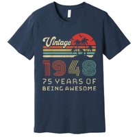 75 Year Old Birthday Present Vintage 1948 75th Birthday Present Premium T-Shirt