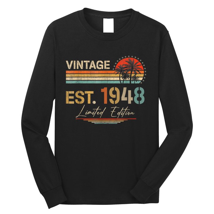 75 Years Old Gifts Born In 1948 Vintage 75th Birthday Retro Long Sleeve Shirt