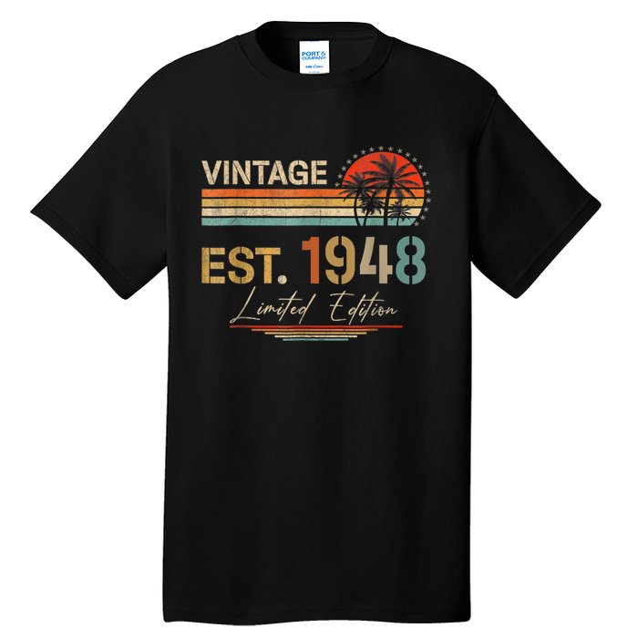 75 Years Old Gifts Born In 1948 Vintage 75th Birthday Retro Tall T-Shirt