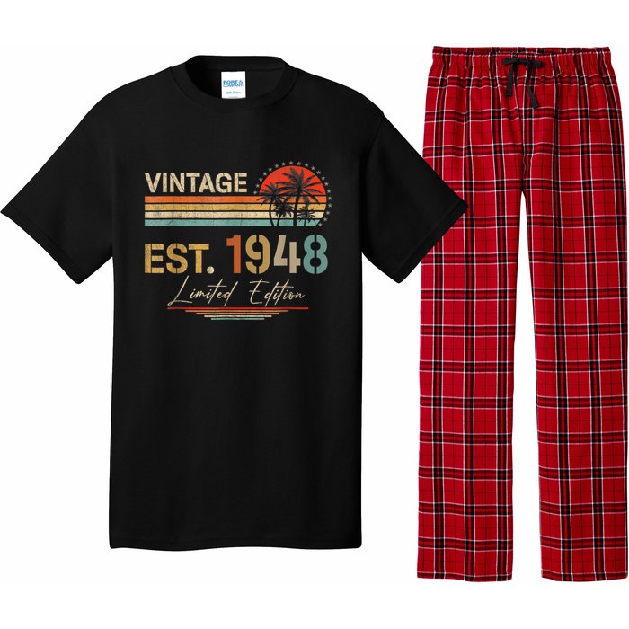 75 Years Old Gifts Born In 1948 Vintage 75th Birthday Retro Pajama Set