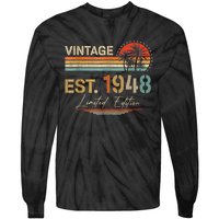 75 Years Old Gifts Born In 1948 Vintage 75th Birthday Retro Tie-Dye Long Sleeve Shirt