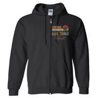 75 Years Old Gifts Born In 1948 Vintage 75th Birthday Retro Full Zip Hoodie