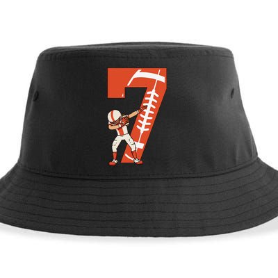 7 Years Old Football Player 7th Football Birthday Sustainable Bucket Hat