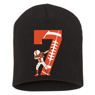 7 Years Old Football Player 7th Football Birthday Short Acrylic Beanie