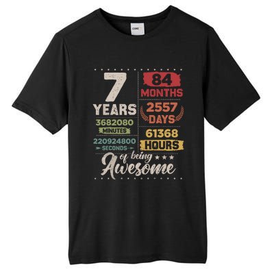 7 Years Of Being Awesome Retro Countdown 7th Birthday Tall Fusion ChromaSoft Performance T-Shirt