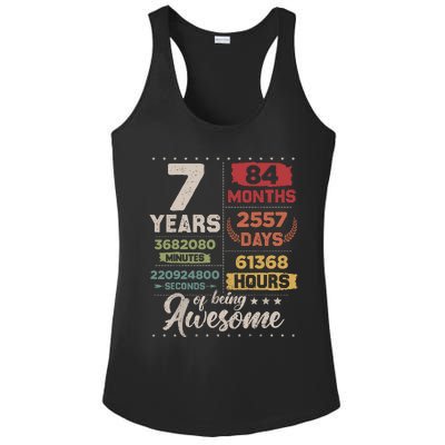 7 Years Of Being Awesome Retro Countdown 7th Birthday Ladies PosiCharge Competitor Racerback Tank