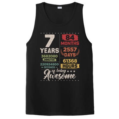 7 Years Of Being Awesome Retro Countdown 7th Birthday PosiCharge Competitor Tank